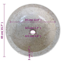 Thumbnail for Waschbecken Marmor 40 cm Creme