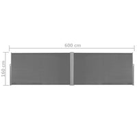 Thumbnail for Ausziehbare Seitenmarkise 160x600 cm Grau