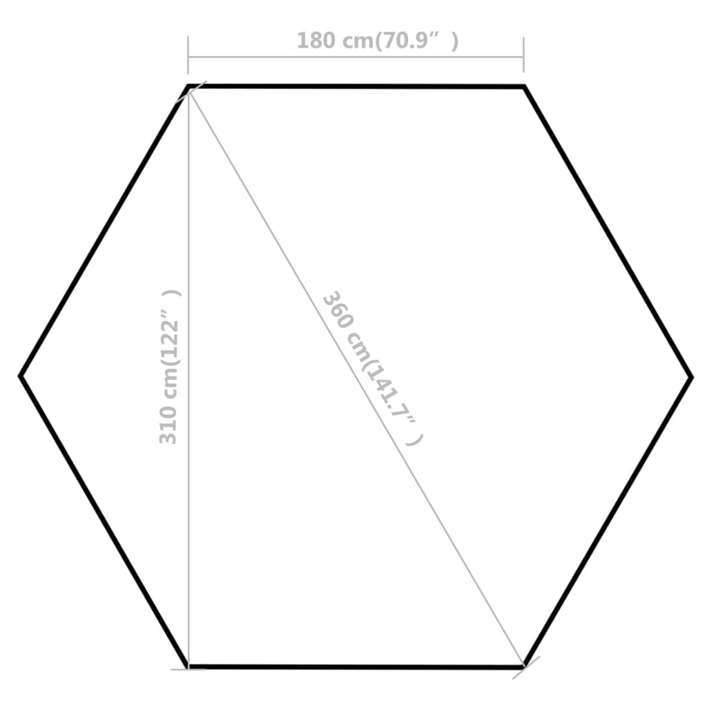 Pop-Up-Partyzelt Hexagonal Faltbar Grau 3,6x3,1 m