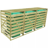 Thumbnail for Mülltonnenbox für 3 Tonnen 240 L Imprägniertes Holz