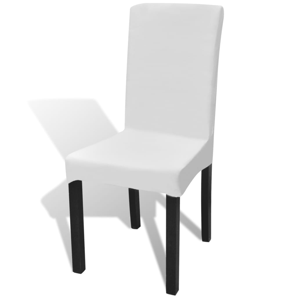 Gerader Stretch Stuhlbezug 4 Stück Weiß