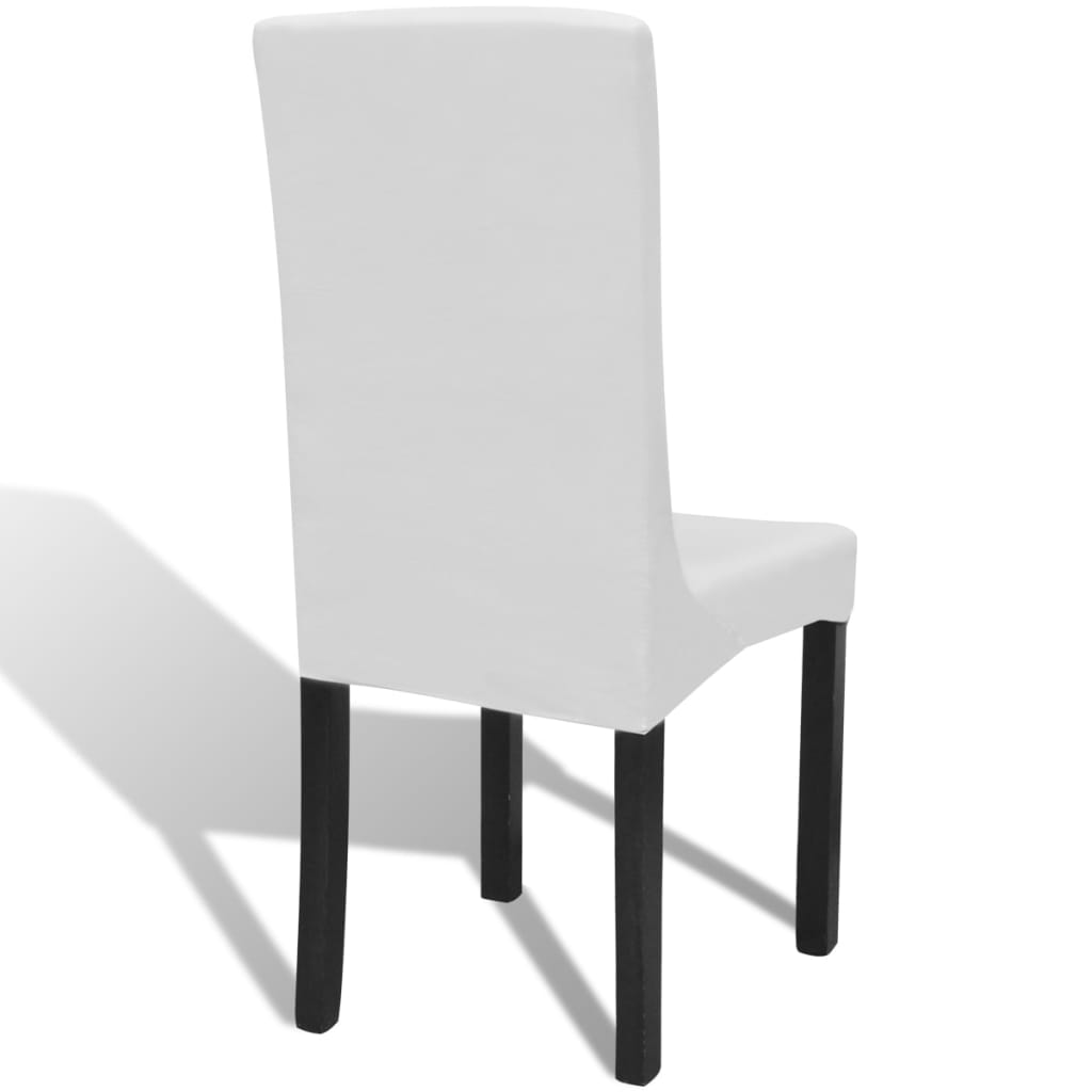Gerader Stretch Stuhlbezug 4 Stück Weiß