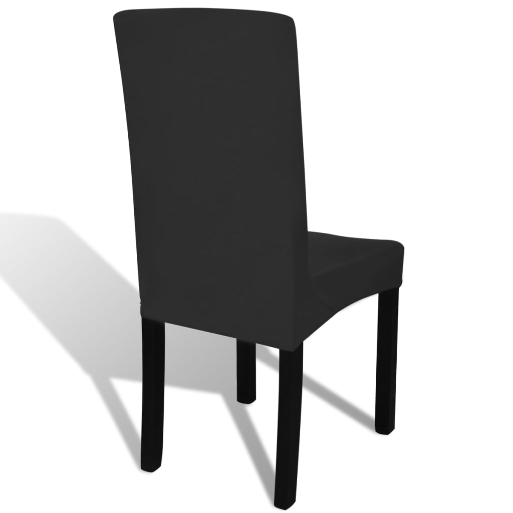 Gerader Stretch Stuhlbezug 4 Stück Schwarz