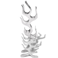 Thumbnail for Weinregal Flammenform Aluminium Silber 9 Flaschen