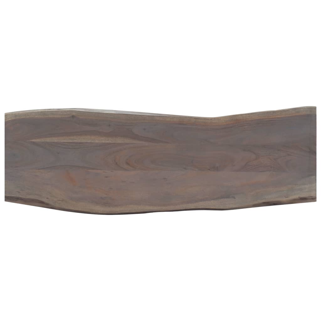 Konsolentisch Grau 115 x 35 x 76 cm Massivholz Akazie und Eisen