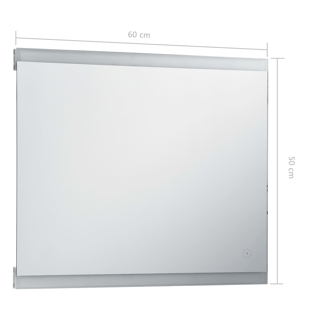 LED-Badspiegel mit Berührungssensor 60x50 cm