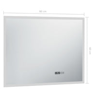 Thumbnail for LED-Badspiegel mit Touch-Sensor und Zeitanzeige 80×60 cm
