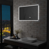 Thumbnail for LED-Badspiegel mit Touch-Sensor und Zeitanzeige 100×60 cm