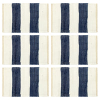 Thumbnail for Tischsets 6 Stk. Chindi Gestreift Blau und Weiß 30 x 45 cm