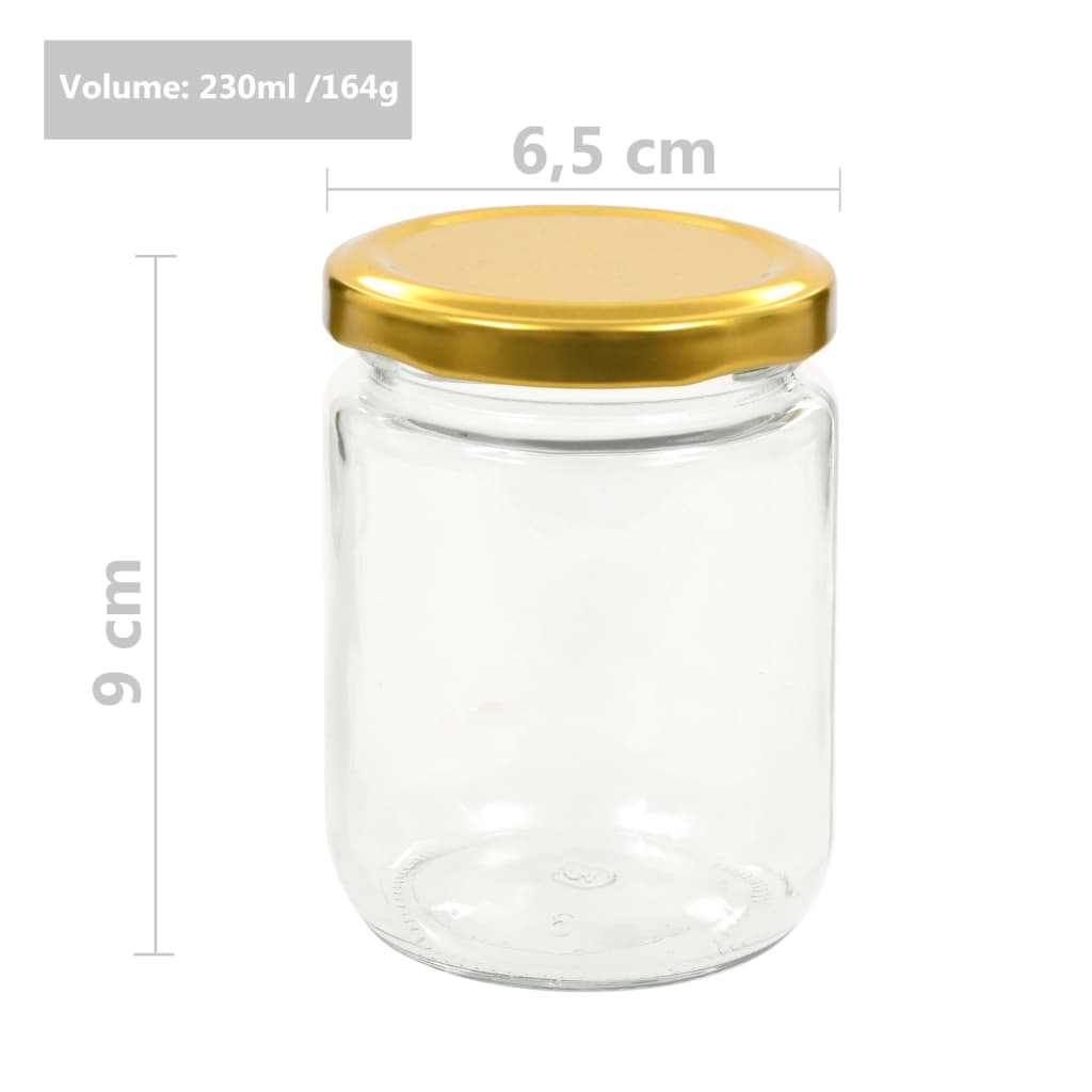 Marmeladengläser mit Goldenem Deckel 48 Stk. 230 ml