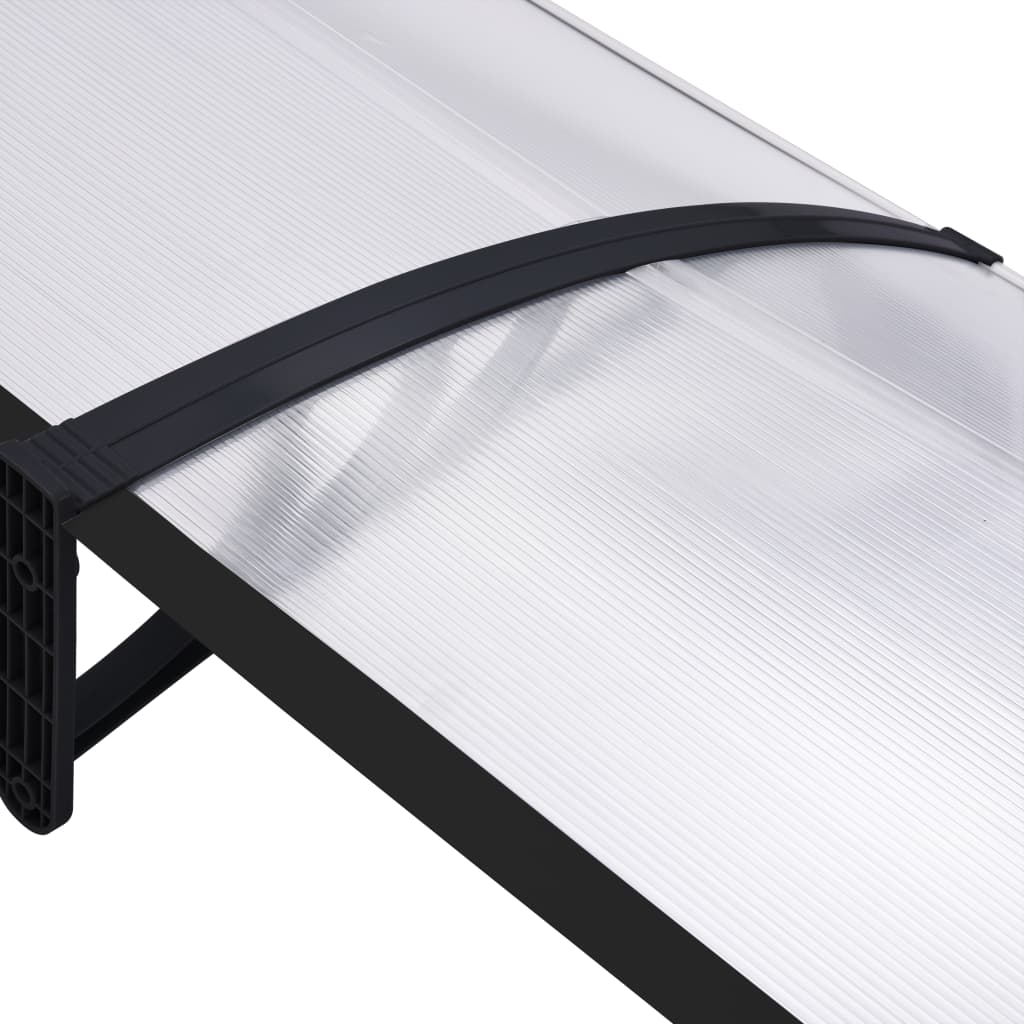Türvordach Schwarz und Transparent 240×80 cm PC