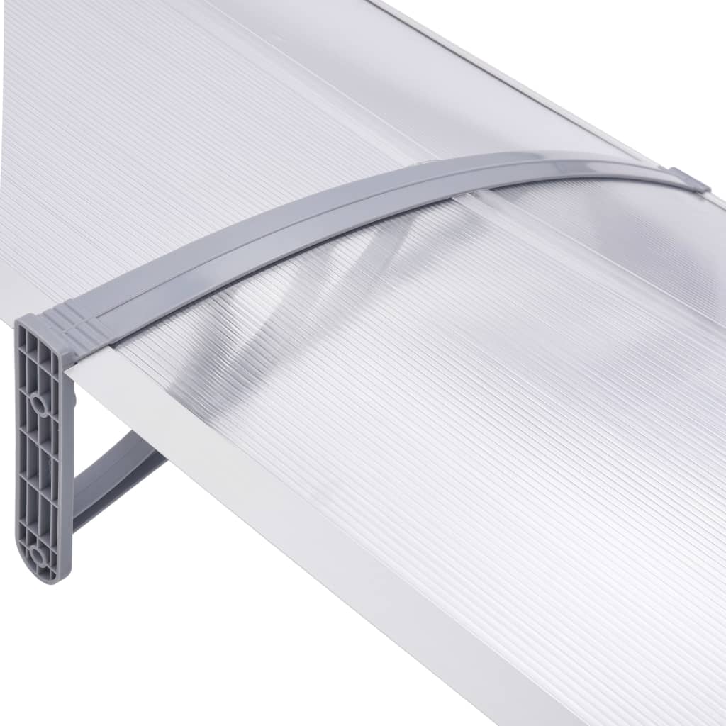 Türvordach Grau und Transparent 200×80 cm PC