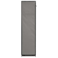 Thumbnail for Kleiderschrank mit Fächern und Stangen Grau 150x45x175cm Stoff