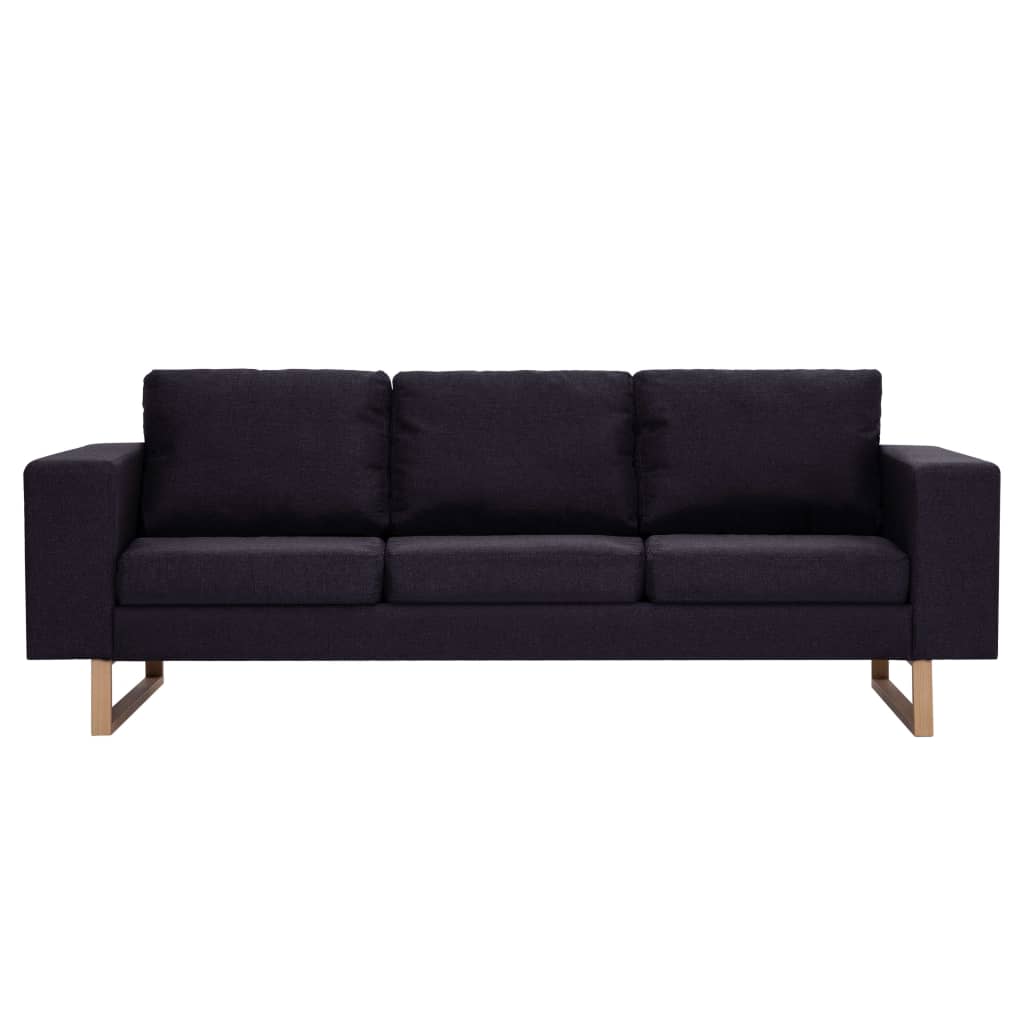 3-Sitzer-Sofa Stoff Schwarz