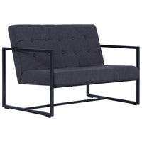 Thumbnail for 2-Sitzer-Sofa mit Armlehnen Dunkelgrau Stahl und Stoff