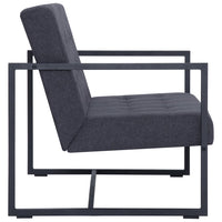 Thumbnail for 2-Sitzer-Sofa mit Armlehnen Dunkelgrau Stahl und Stoff