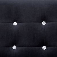Thumbnail for 2-Sitzer-Sofa mit Armlehnen Schwarz Chrom und Samt