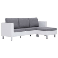 Thumbnail for 3-Sitzer-Sofa mit Kissen Weiß Kunstleder