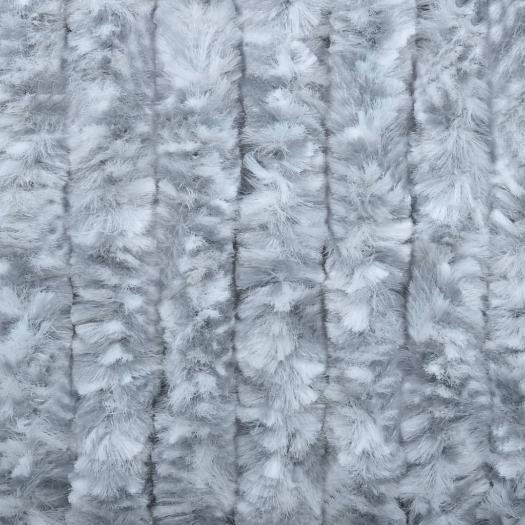 Insektenschutz-Vorhang Weiß und Grau 100x220 cm Chenille