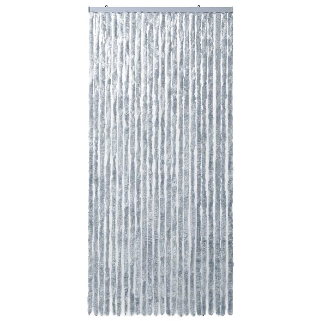 Insektenschutz-Vorhang Weiß und Grau 100x220 cm Chenille