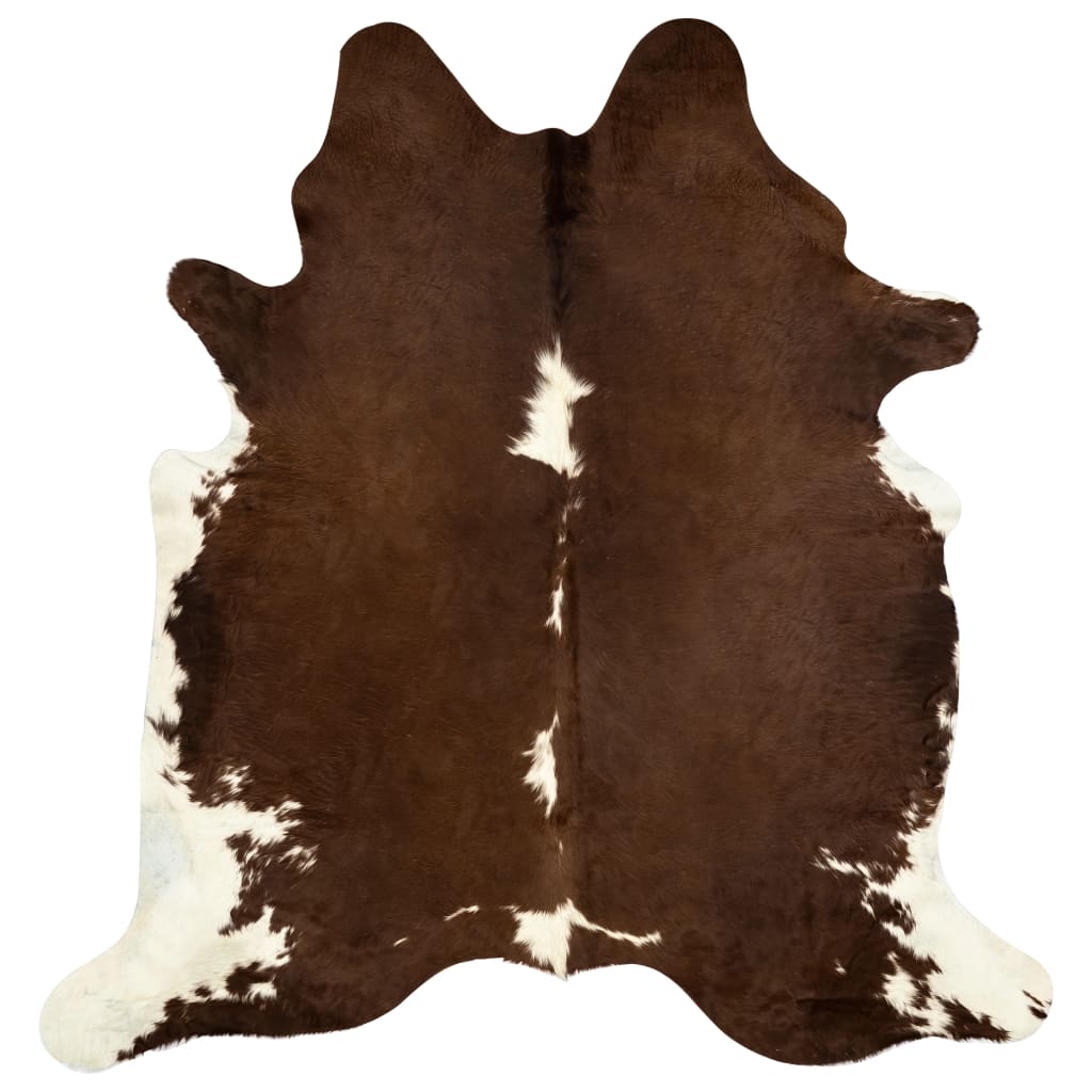 Teppich Echtes Kuhfell Braun und Weiß 150×170 cm