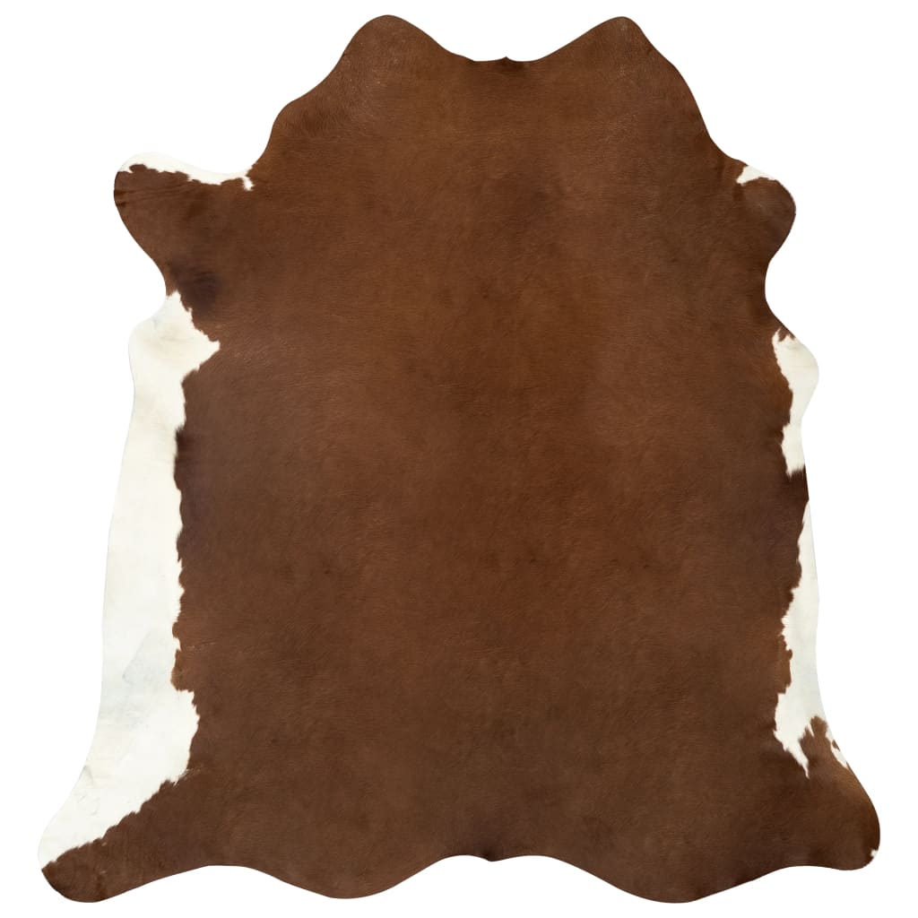 Teppich Echtes Kuhfell Braun und Weiß 150×170 cm