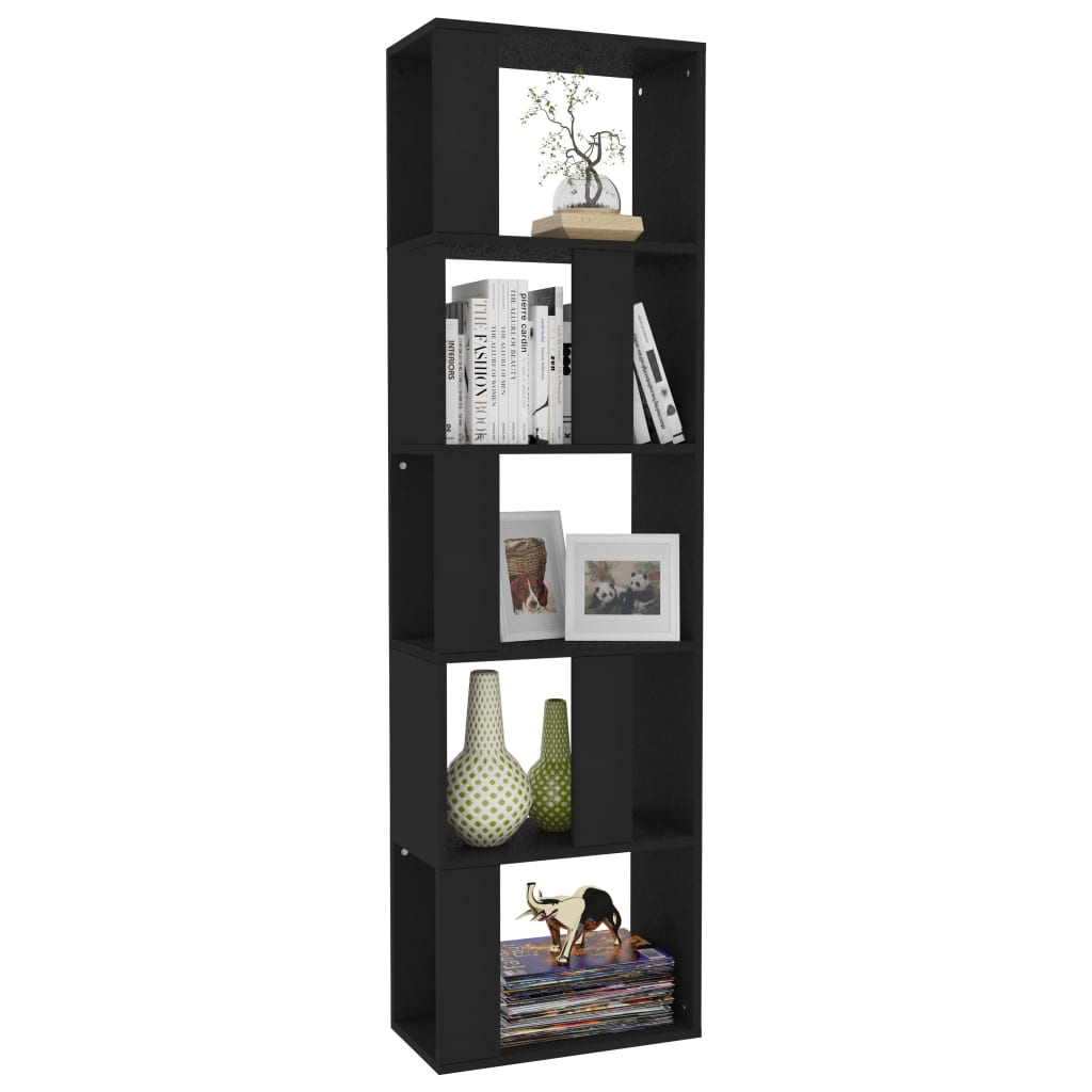 Bücherregal/Raumteiler Schwarz 45x24x159 cm Holzwerkstoff