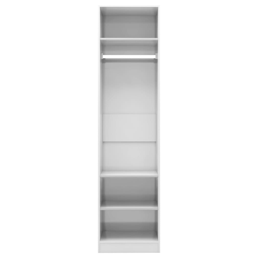 Kleiderschrank Hochglanz-Weiß 50x50x200 cm Holzwerkstoff