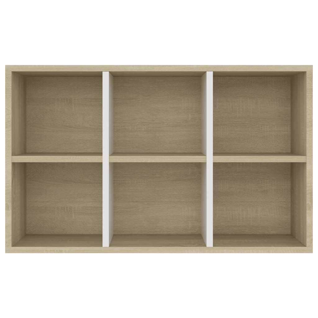 Bücherregal/Sideboard Weiß und Sonoma-Eiche 66x30x98 cm