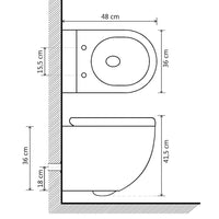 Thumbnail for Wand-WC ohne Spülrand Keramik Weiß