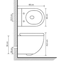 Thumbnail for Wand-WC ohne Spülrand Keramik Schwarz