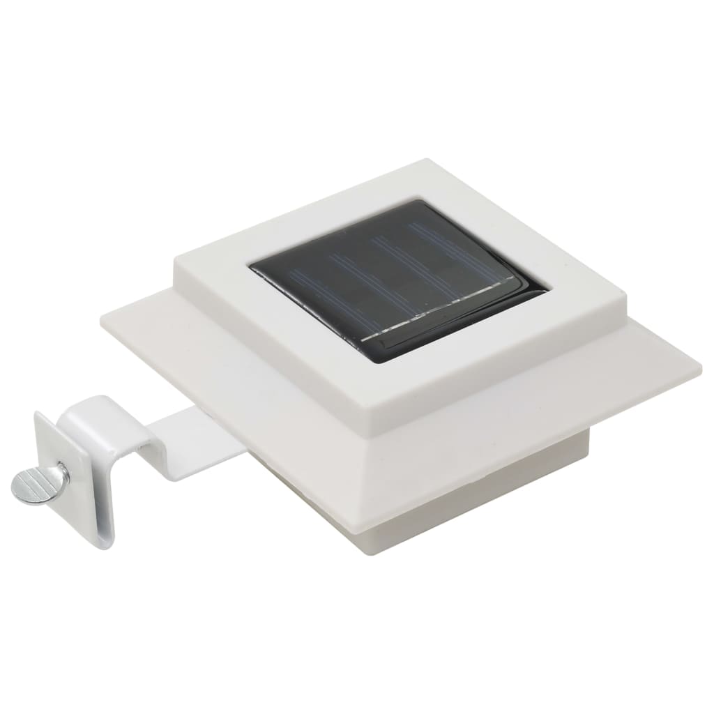 Solar-Außenleuchten 12 Stk. LED Quadratisch 12 cm Weiß