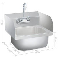 Thumbnail for Gastro-Handwaschbecken mit Wasserhahn Edelstahl