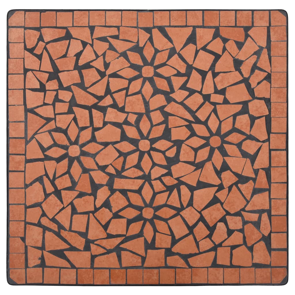 Mosaik-Bistrotisch Terrakotta 60 cm Keramik