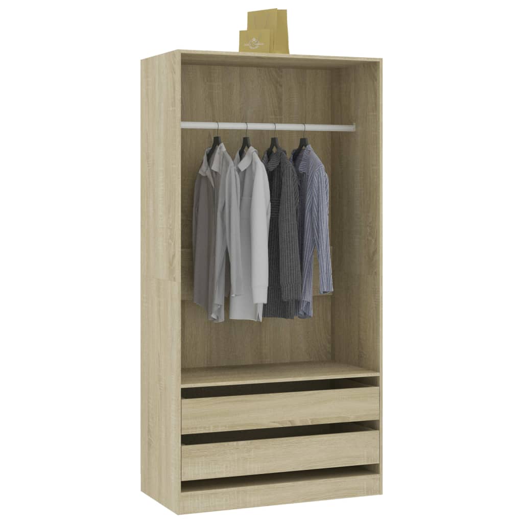 Kleiderschrank Sonoma-Eiche 100x50x200 cm Holzwerkstoff