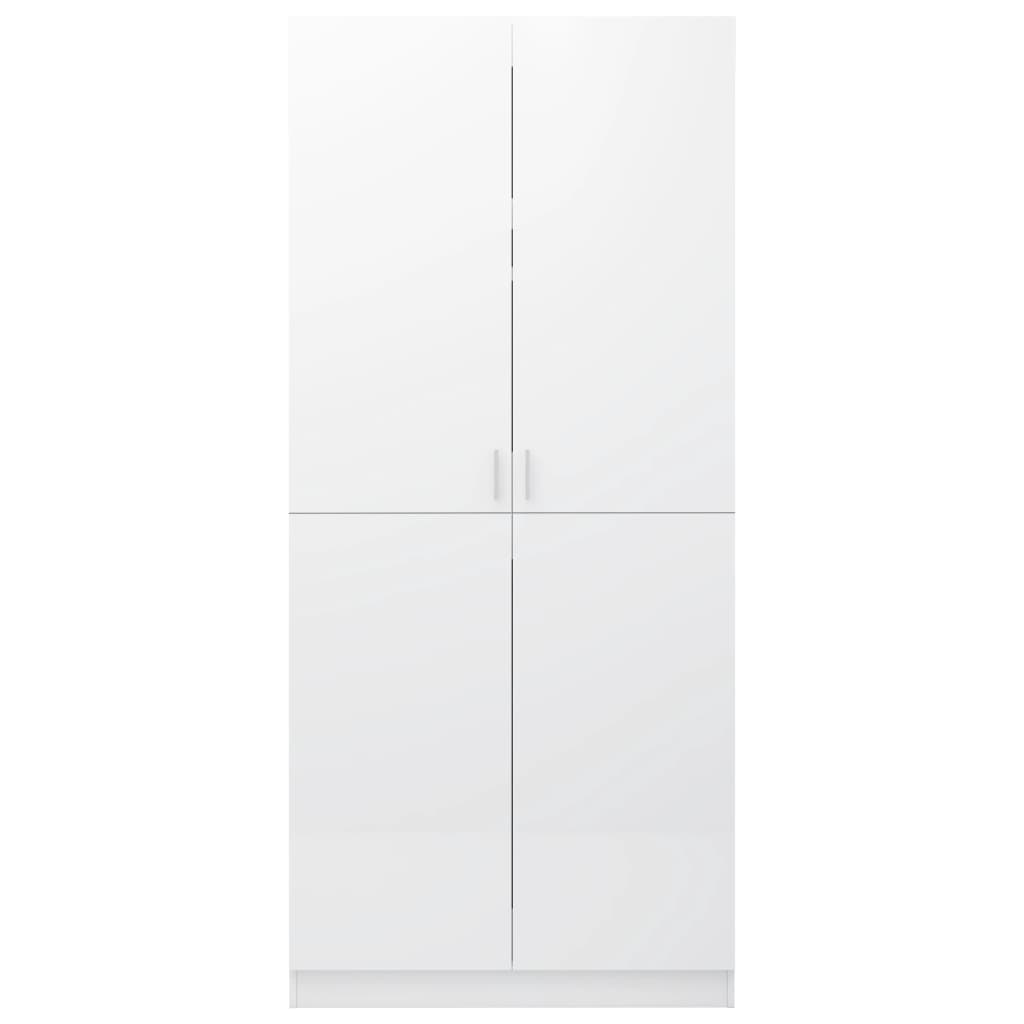 Kleiderschrank Hochglanz-Weiß 80x52x180 cm Holzwerkstoff