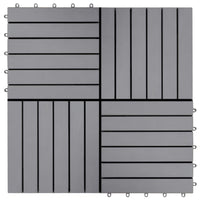 Thumbnail for Terrassenfliesen 10 Stk. Grau 30 x 30 cm Massivholz Akazie