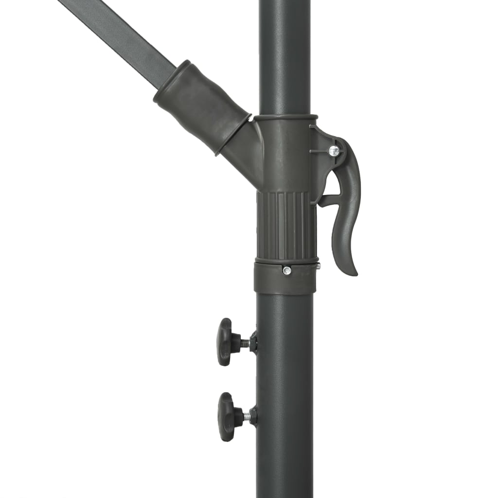 Ampelschirm mit LED-Leuchten und Stahlmast 300 cm Azurblau