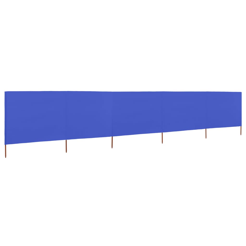 5-teiliges Windschutzgewebe 600 x 120 cm Azurblau