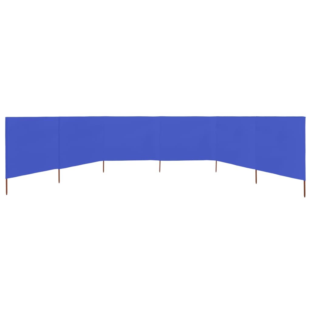 6-teiliges Windschutzgewebe 800 x 120 cm Azurblau