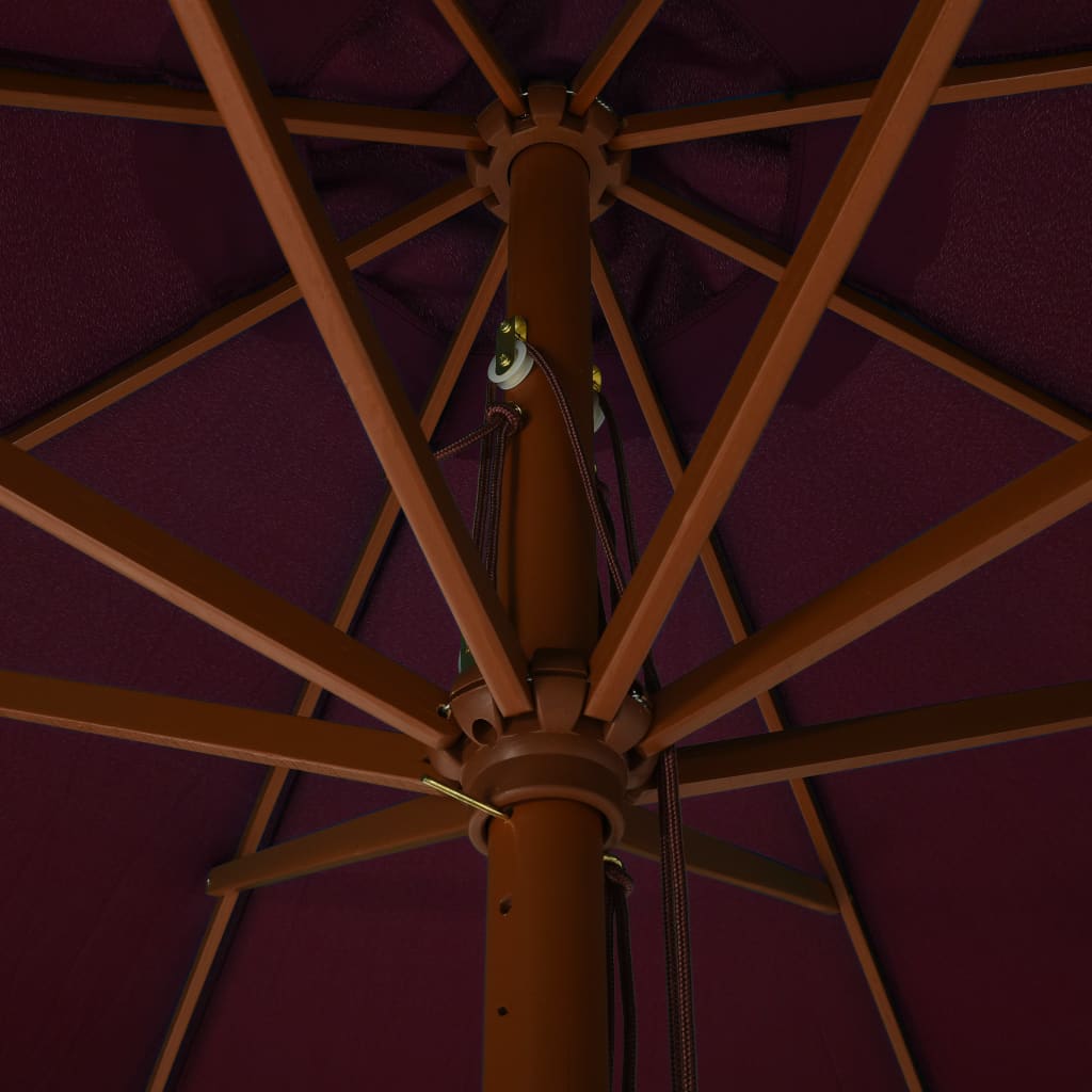 Sonnenschirm mit Holzmast 330 cm Burgunderrot
