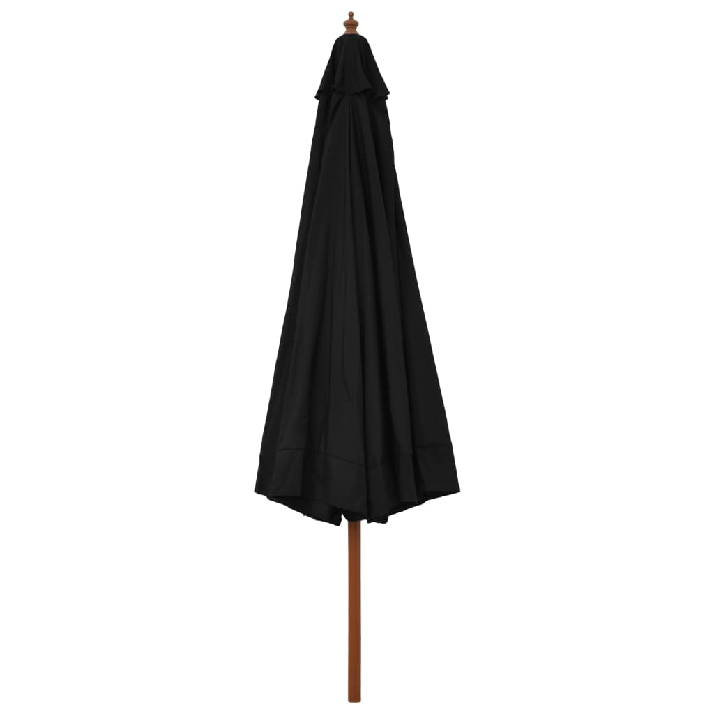 Sonnenschirm mit Holzmast 330 cm Schwarz