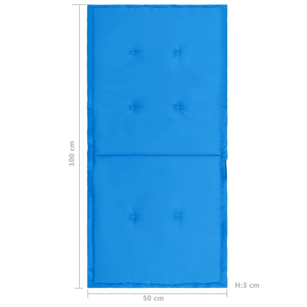 Gartenstuhl Auflage 2 Stk. Blau 100 x 50 x 3 cm