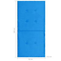 Thumbnail for Gartenstuhl Auflage 2 Stk. Blau 100 x 50 x 3 cm