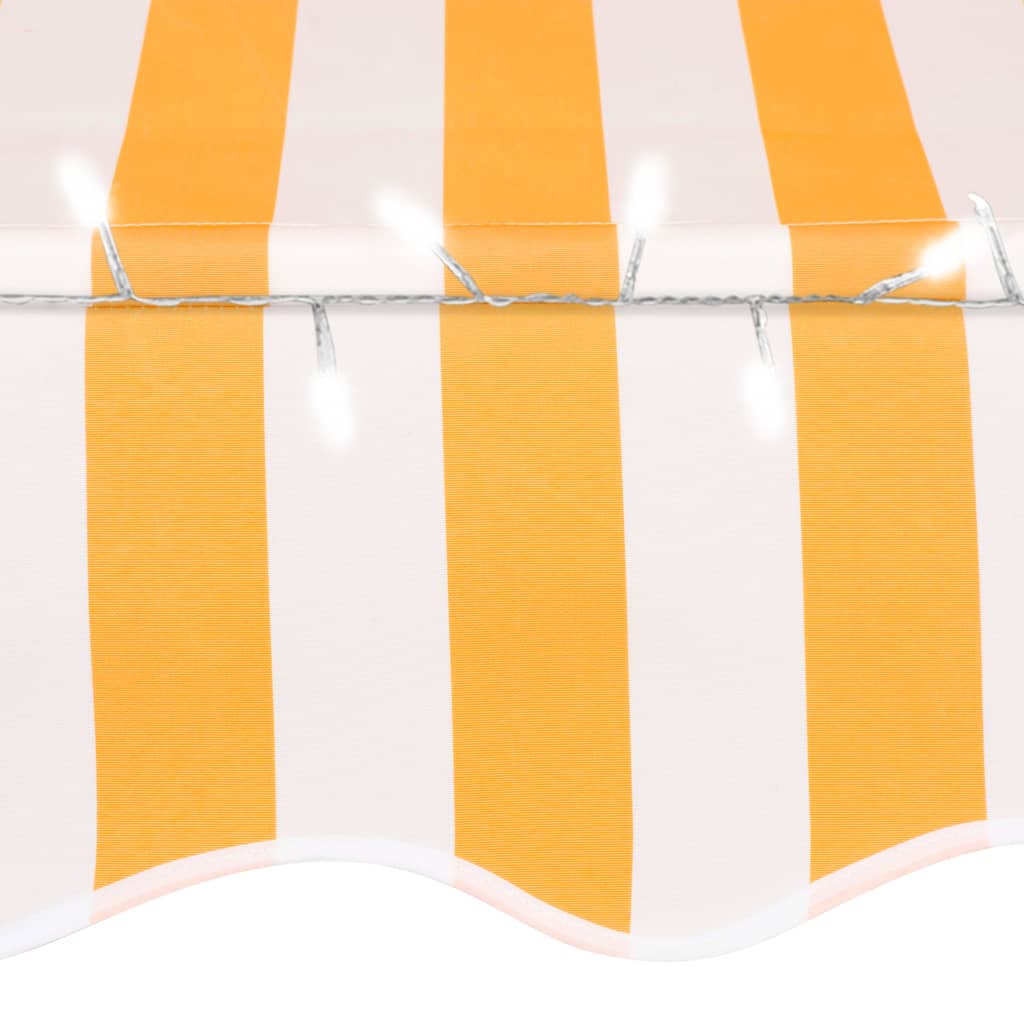 Einziehbare Markise Handbetrieben mit LED 150 cm Weiß Orange