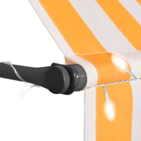 Thumbnail for Einziehbare Markise Handbetrieben mit LED 300 cm Weiß Orange