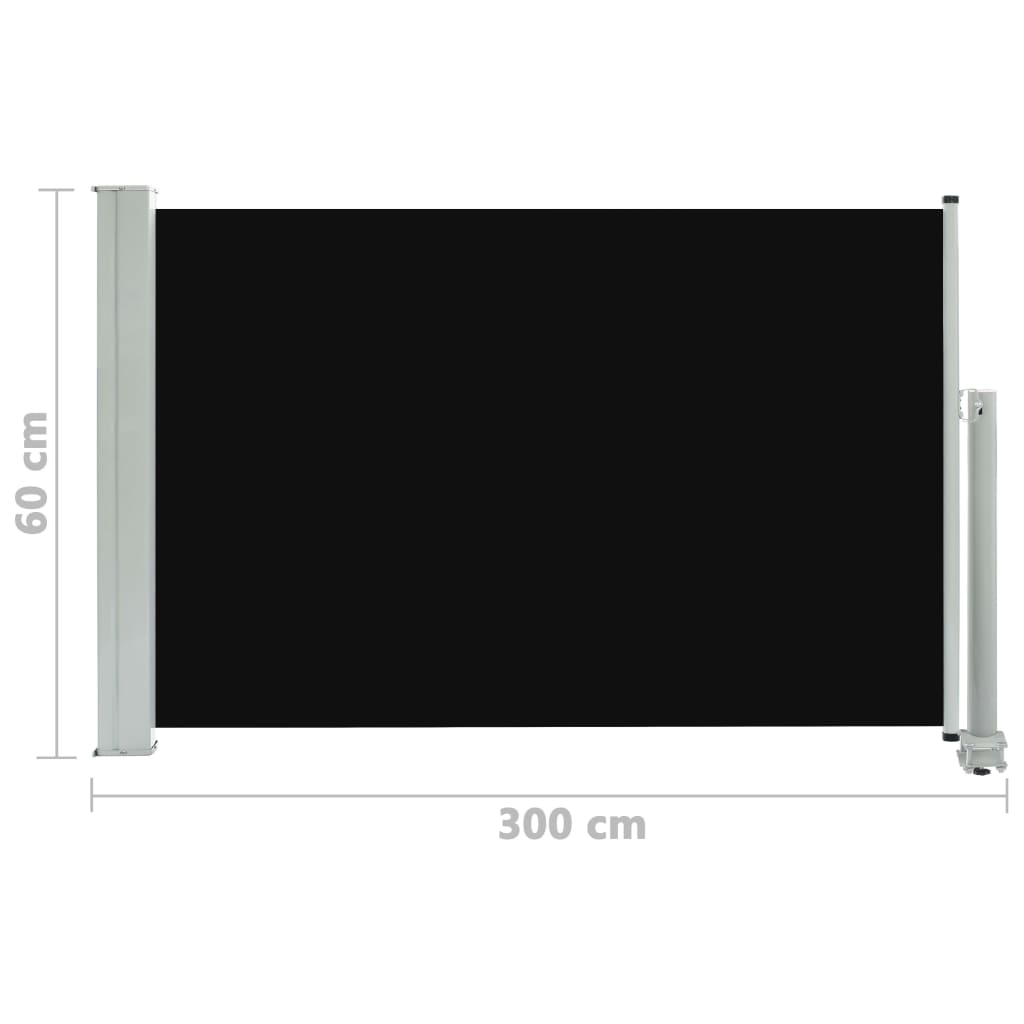 Ausziehbare Seitenmarkise 60×300 cm Schwarz