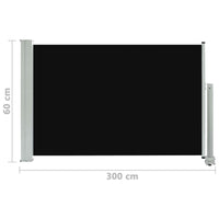Thumbnail for Ausziehbare Seitenmarkise 60×300 cm Schwarz