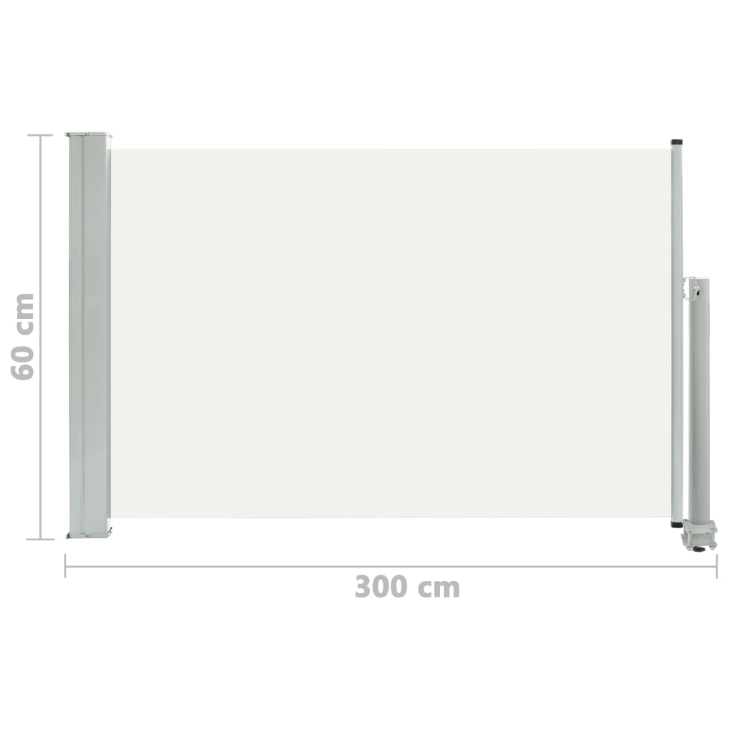 Ausziehbare Seitenmarkise 60×300 cm Creme