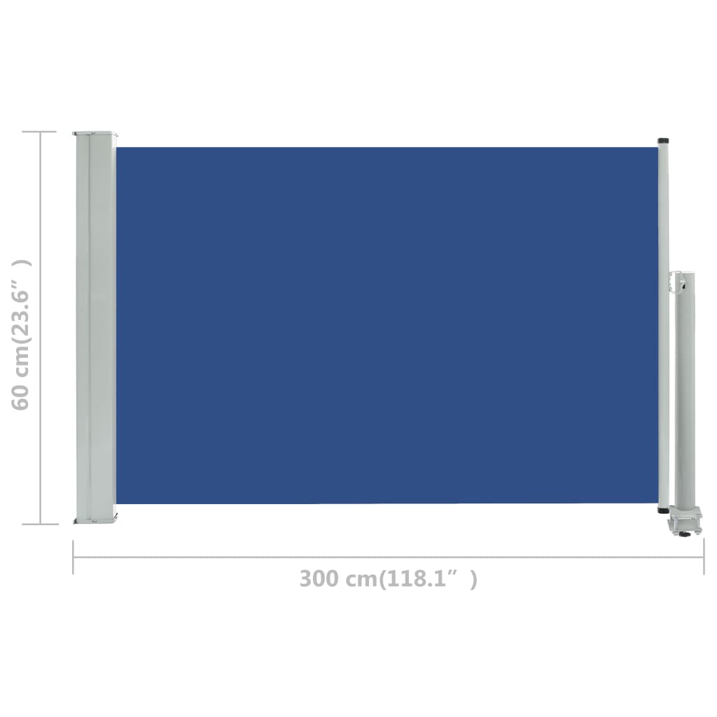 Ausziehbare Seitenmarkise 60×300 cm Blau